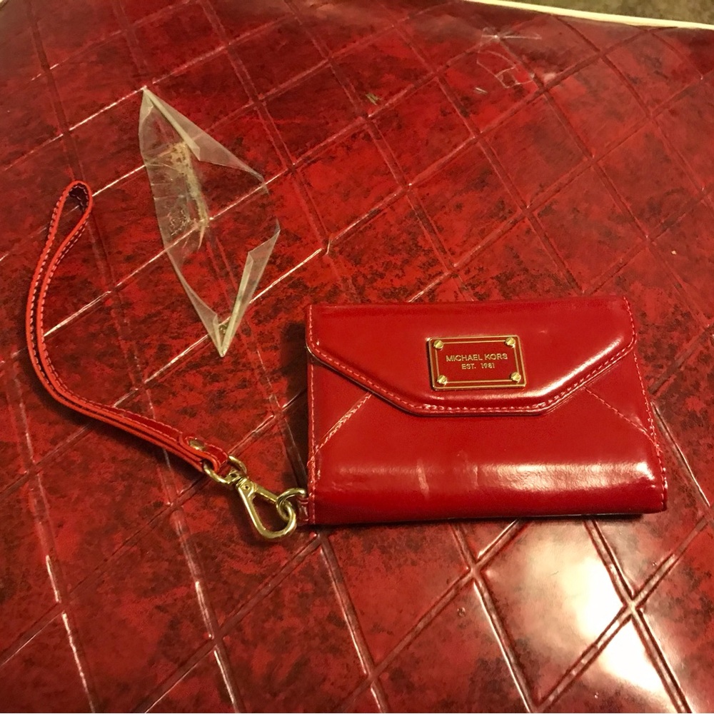 Michael Kors Glossy Red Card/ID holder